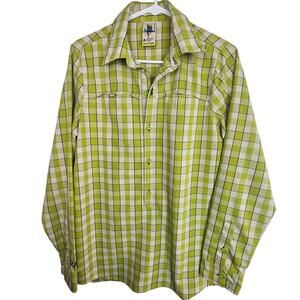 Burton Dryride Mens Cool Flavors Poly Flannel Shirt Sz M Gorpcore Ski Outdoor